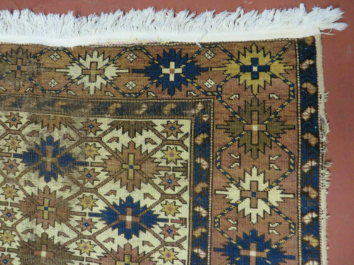 4' X 5' Antique Handmade Caucasian Kazak Shirvan Wool Rug Snow Flakes - Jewel Rugs, view 8