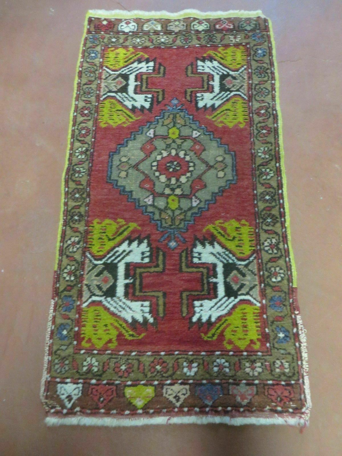20" X 38" Antique Handmade Turkish Oushak Oshak Yastik Wool Rug Mat Turkey Nice - Jewel Rugs, view 2