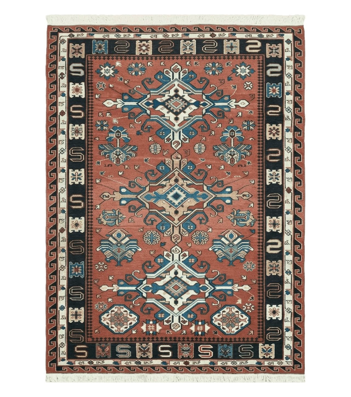 4' X 6' Vintage Russian Kilim Handmade Caucasian Soumak Flat Weave Wool Rug - Jewel Rugs