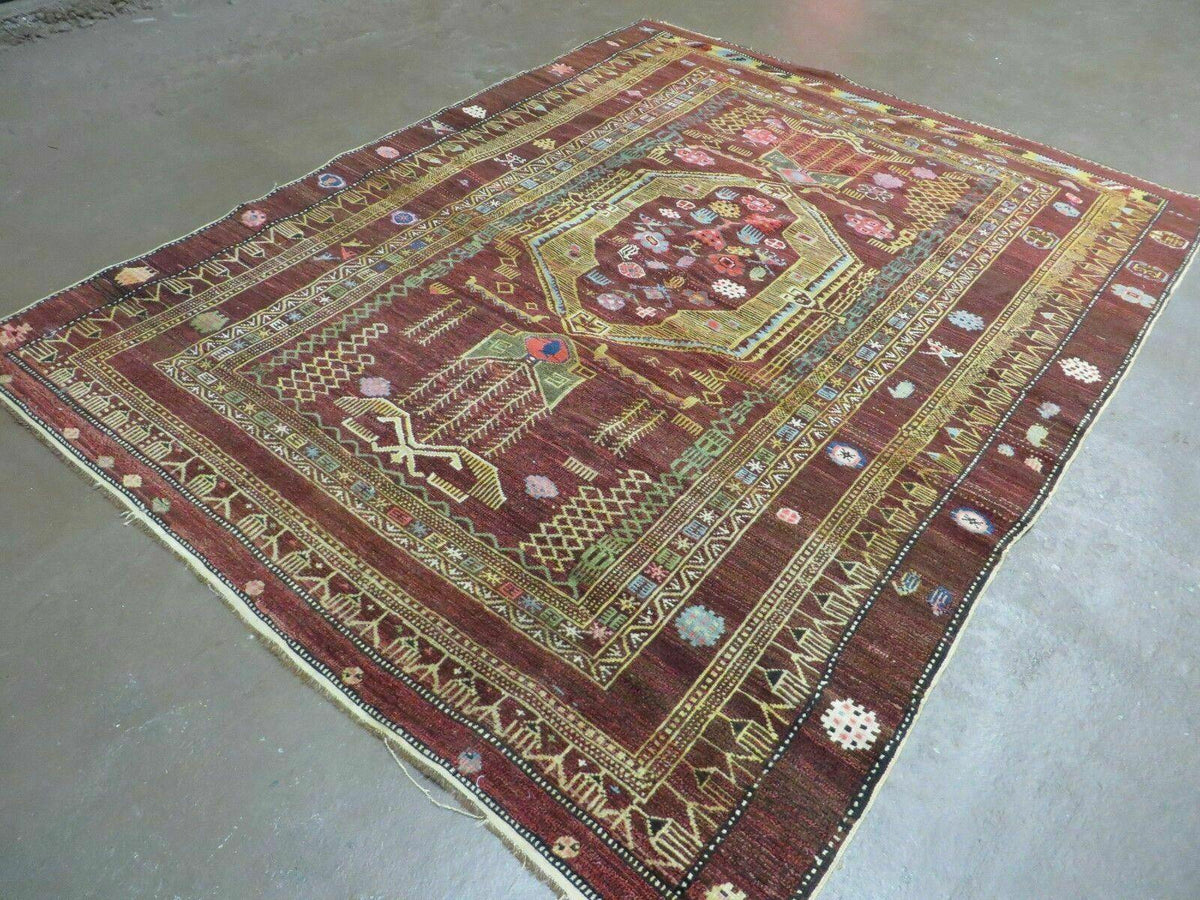 4' X 6' Antique Handmade Caucasian Shirvan Russian Armenian Wool Rug Colorful - Jewel Rugs, view 3