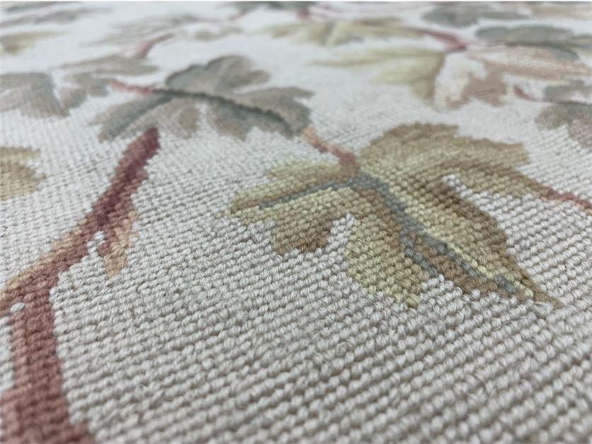 Aubusson Needlepoint Rug 9x12, Flatweave Carpet, Leaves, Wool, New, Handmade - Jewel Rugs, view 5
