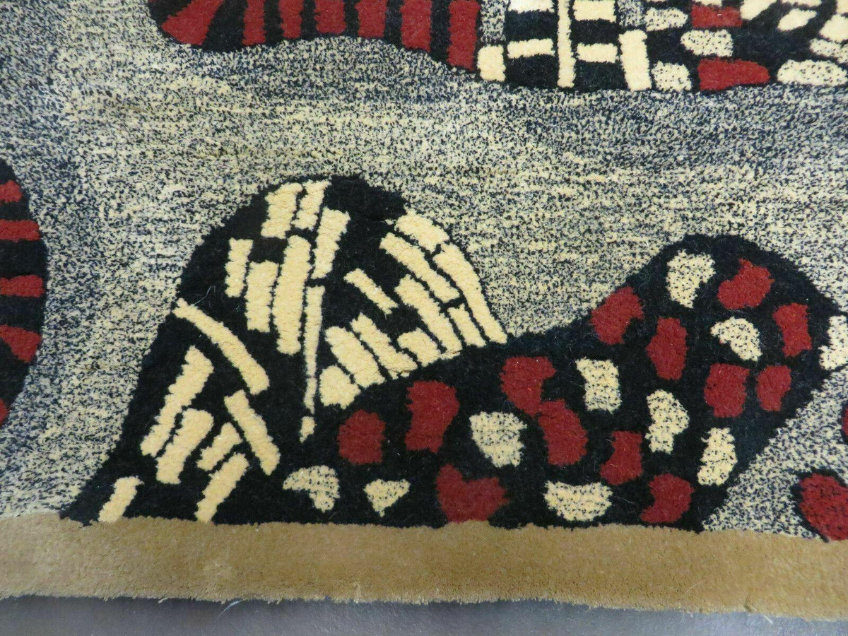 3' X 4' Vintage Hand Crafted Israel Wool Rug Carpet Wall Hanging Signed Hebrew - Jewel Rugs, view 3