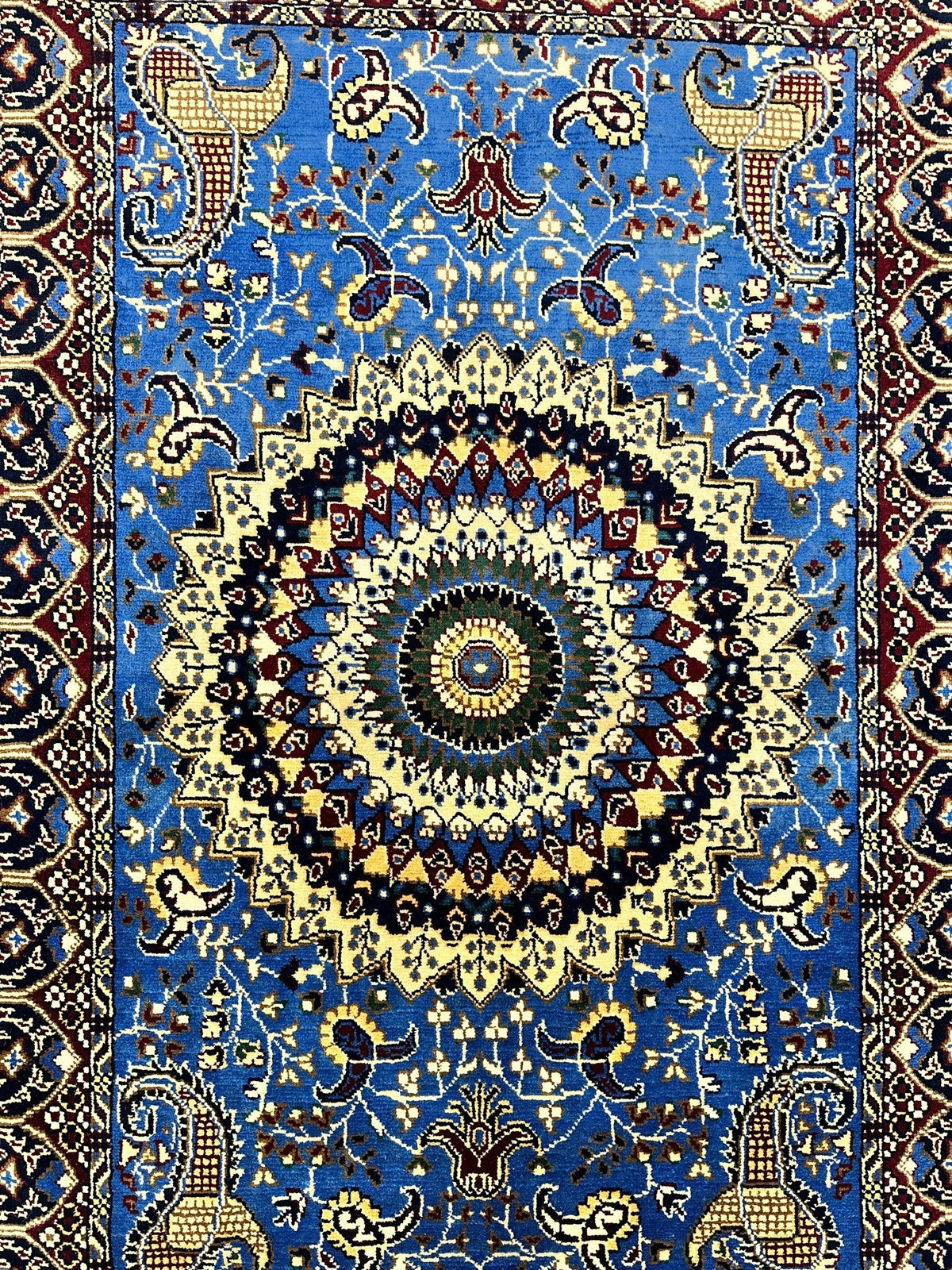Afghan Rug 3x5 | Blue, Navy & Ivory | Hand-Knotted Wool - Rugistan, view 5