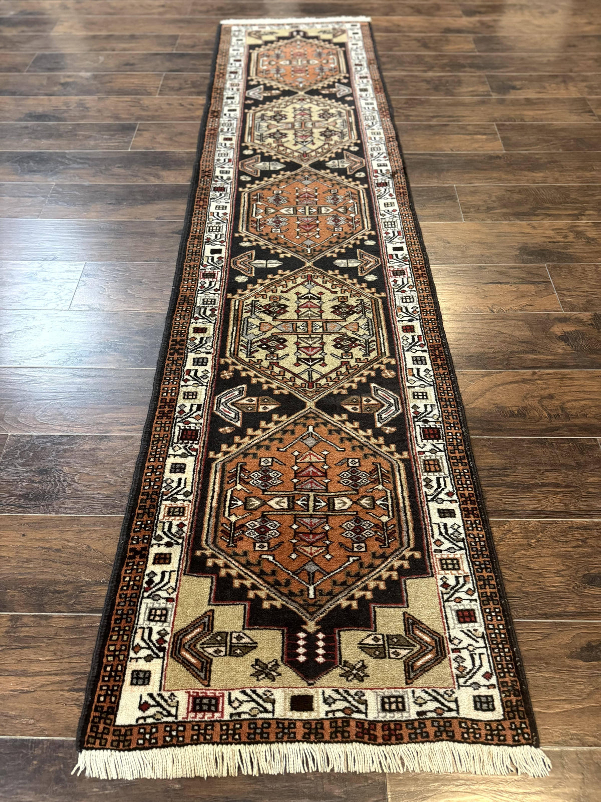 Persian Tribal Runner Rug 2.4 x 9.4, Geometric Medallions, Sarab Runner - Jewel Rugs, view 2