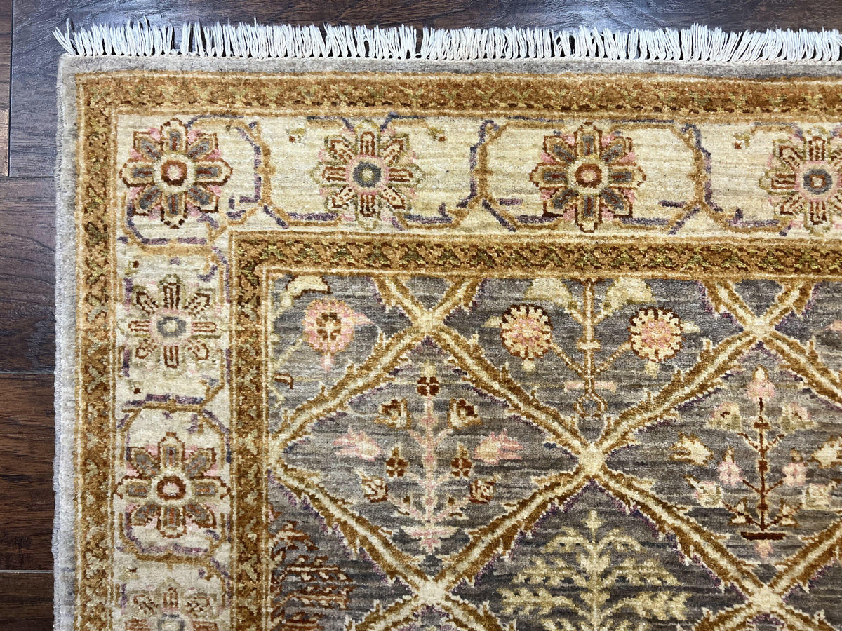 Pakistani Peshawar Rug 3.6 x 5, Safavieh Wool Handmade Hand Knotted Vintage Rug, Panel Design Oriental Carpet, Pair C - Jewel Rugs, view 7