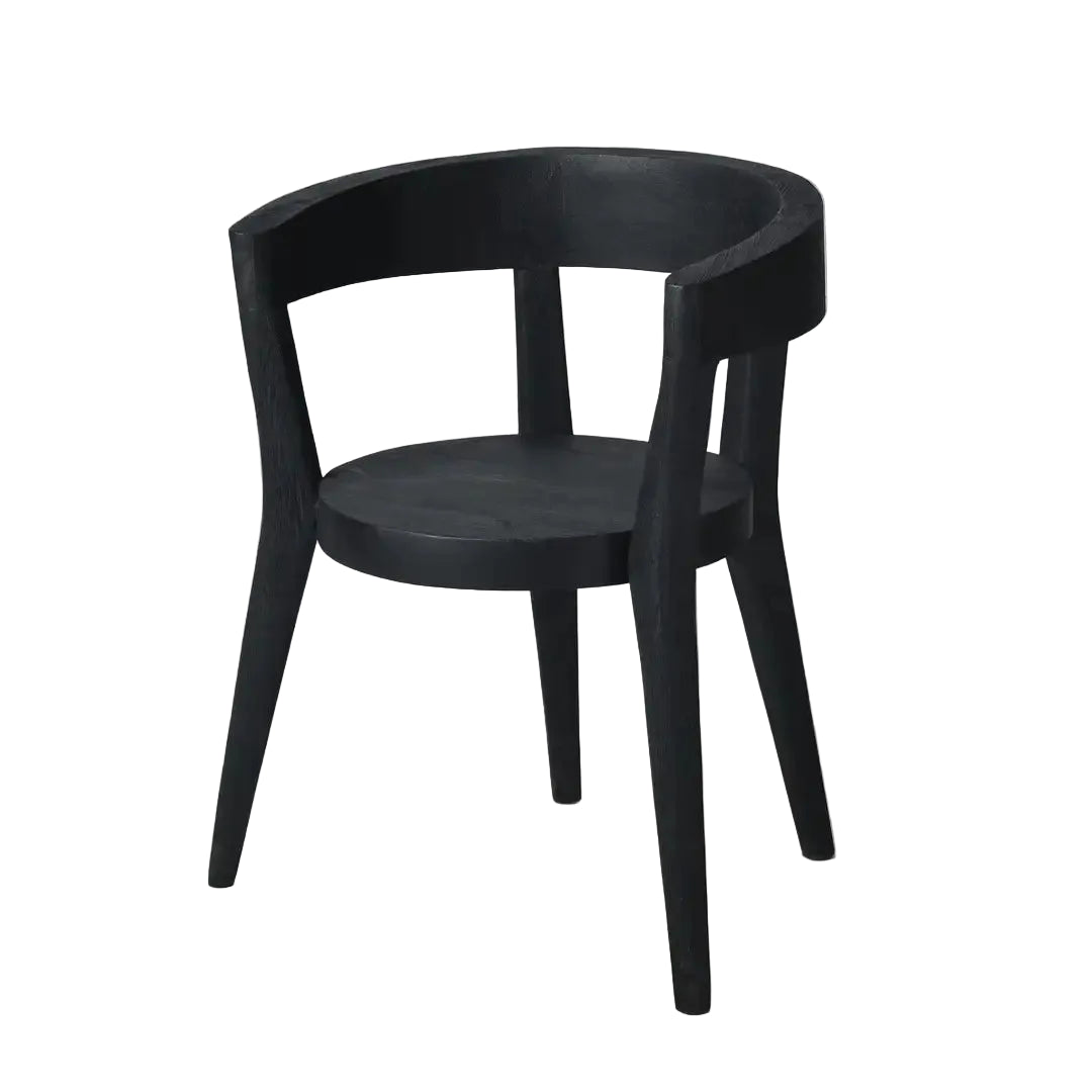 Black chair on a light gray background