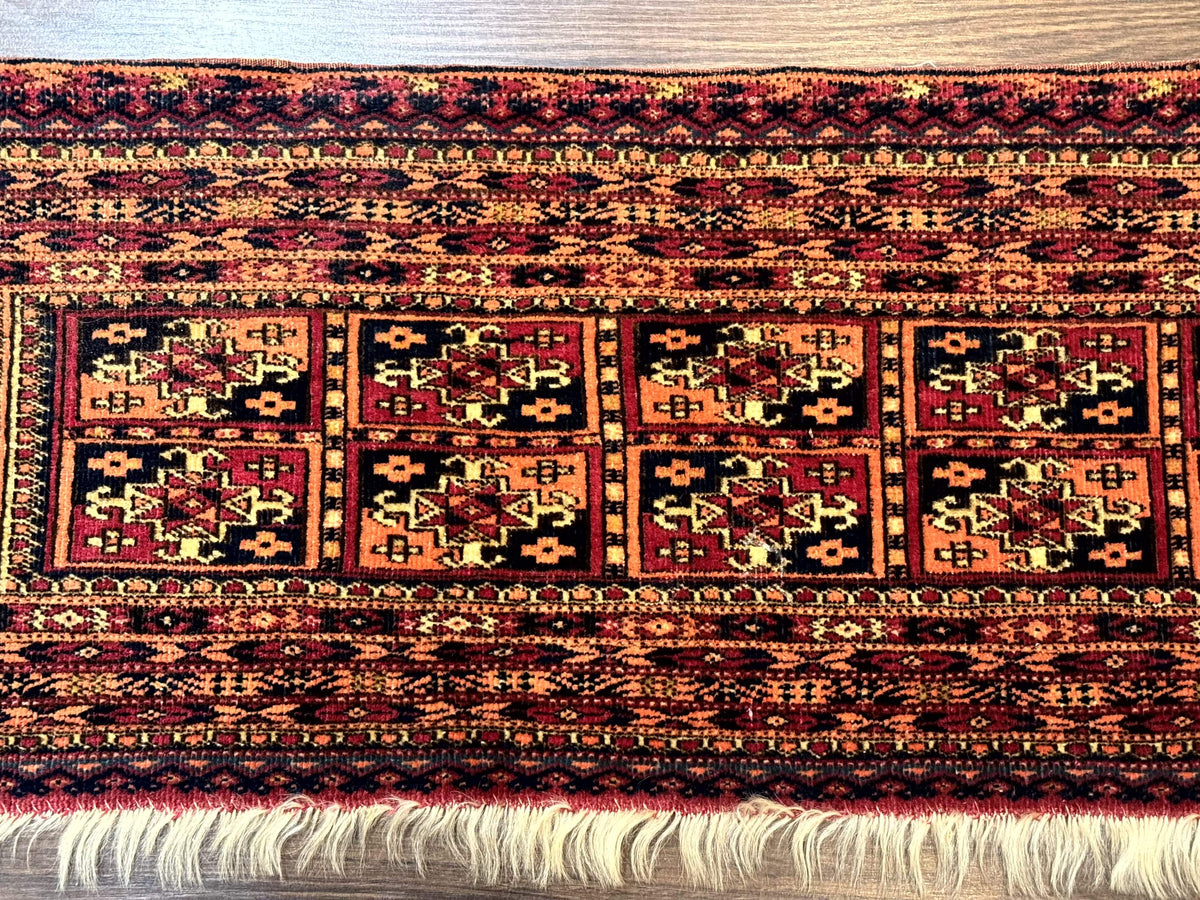 Antique Persian Turkoman Mafresh Rug 1x4, Wool, Tribal Collectible - Jewel Rugs, view 6