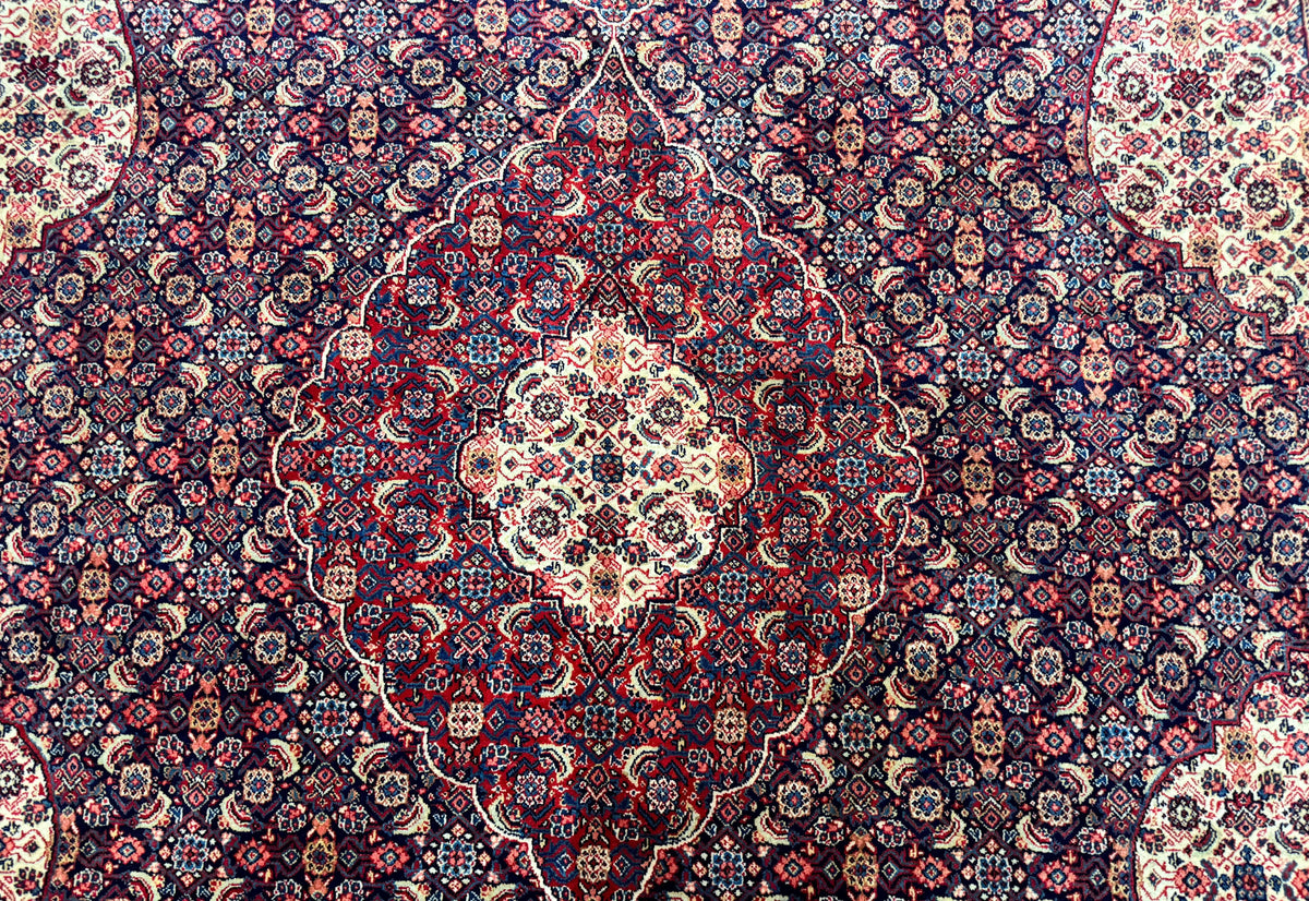 Persian Tabriz Rug 11x14 Navy Blue Herati Wool Carpet - Jewel Rugs, view 5