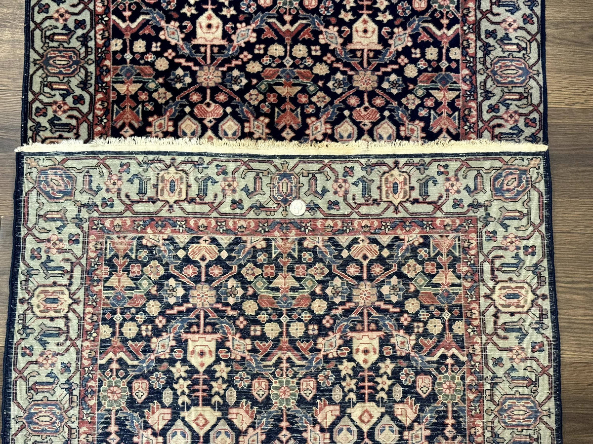 Indo Persian Runner Rug 2.8 x 12, Navy Blue, Floral, Fine 270 KPSI - Jewel Rugs, view 11