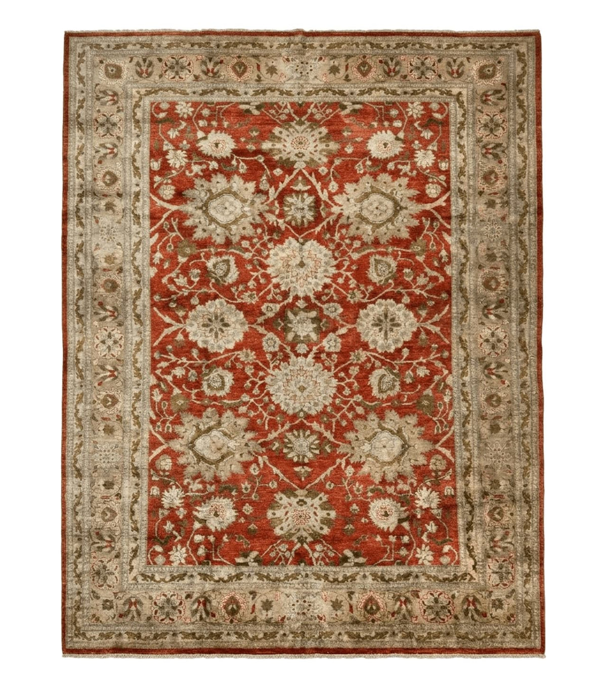 Pakistani Peshawar Rug 10x13, Burnt Orange, Large Handmade Wool Carpet - Jewel Rugs