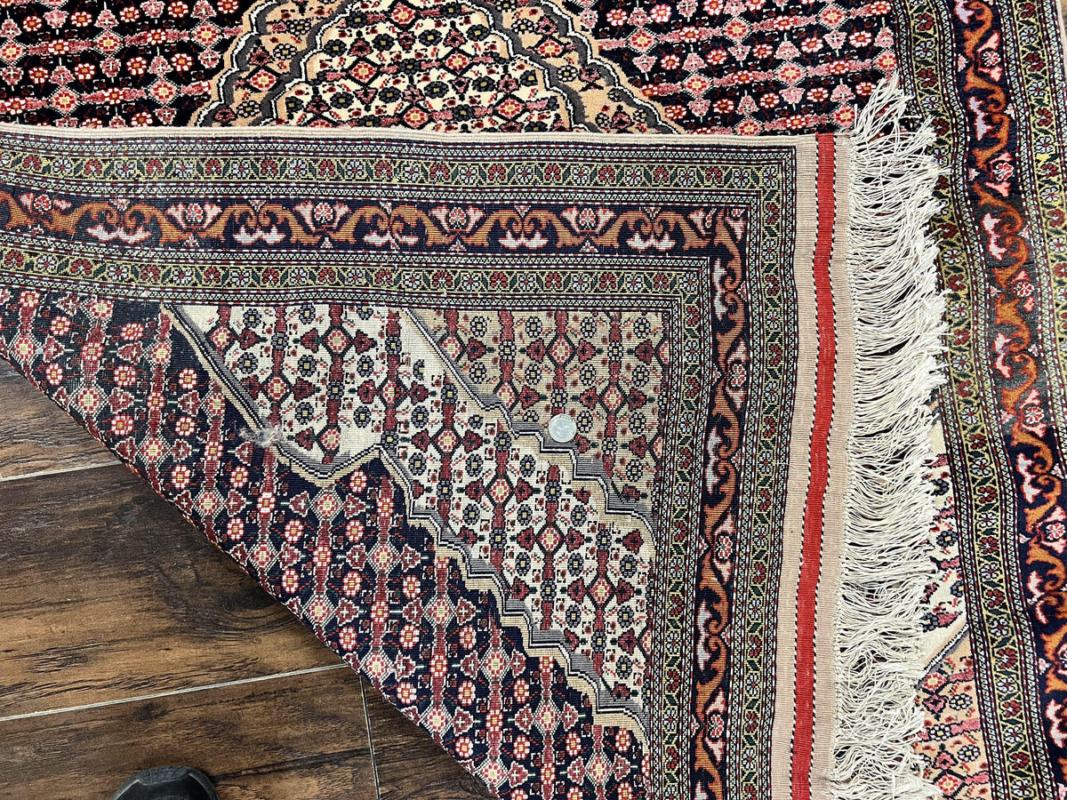 Afghan Rug 4x5, Wool with Silk Highlights, Very Fine Hand Knotted Vintage Oriental Carpet, Herati Pattern, Persian Rug, Bidjar Rug, 400 KPSI - Jewel Rugs, view 11