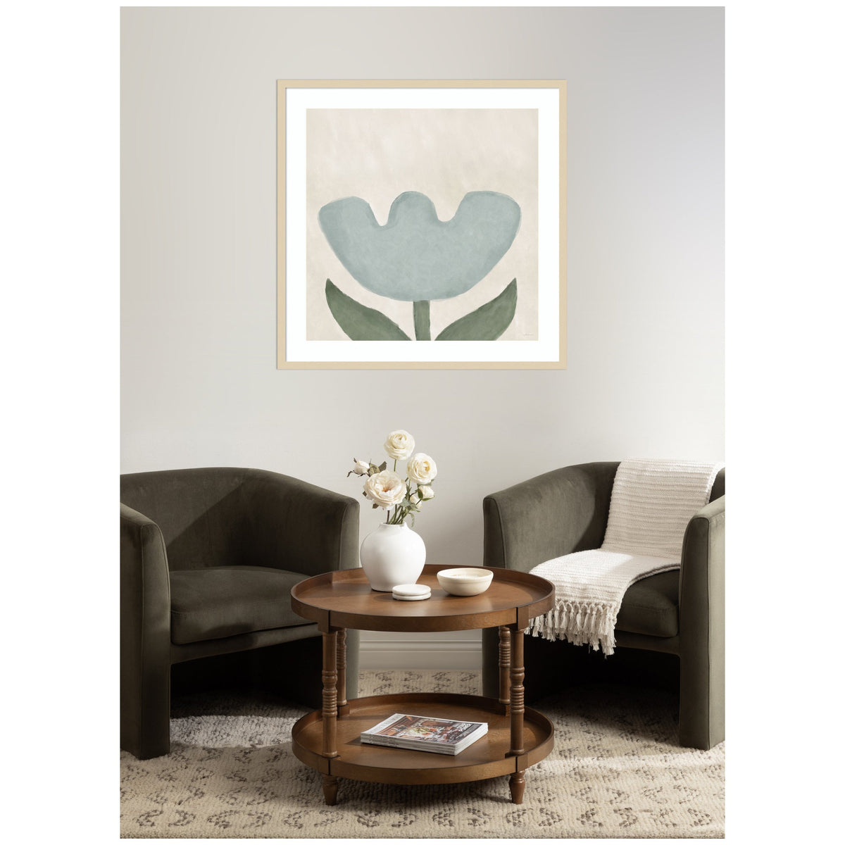 Blue Flower by Gabrielly Guedes Framed Wall Art Print