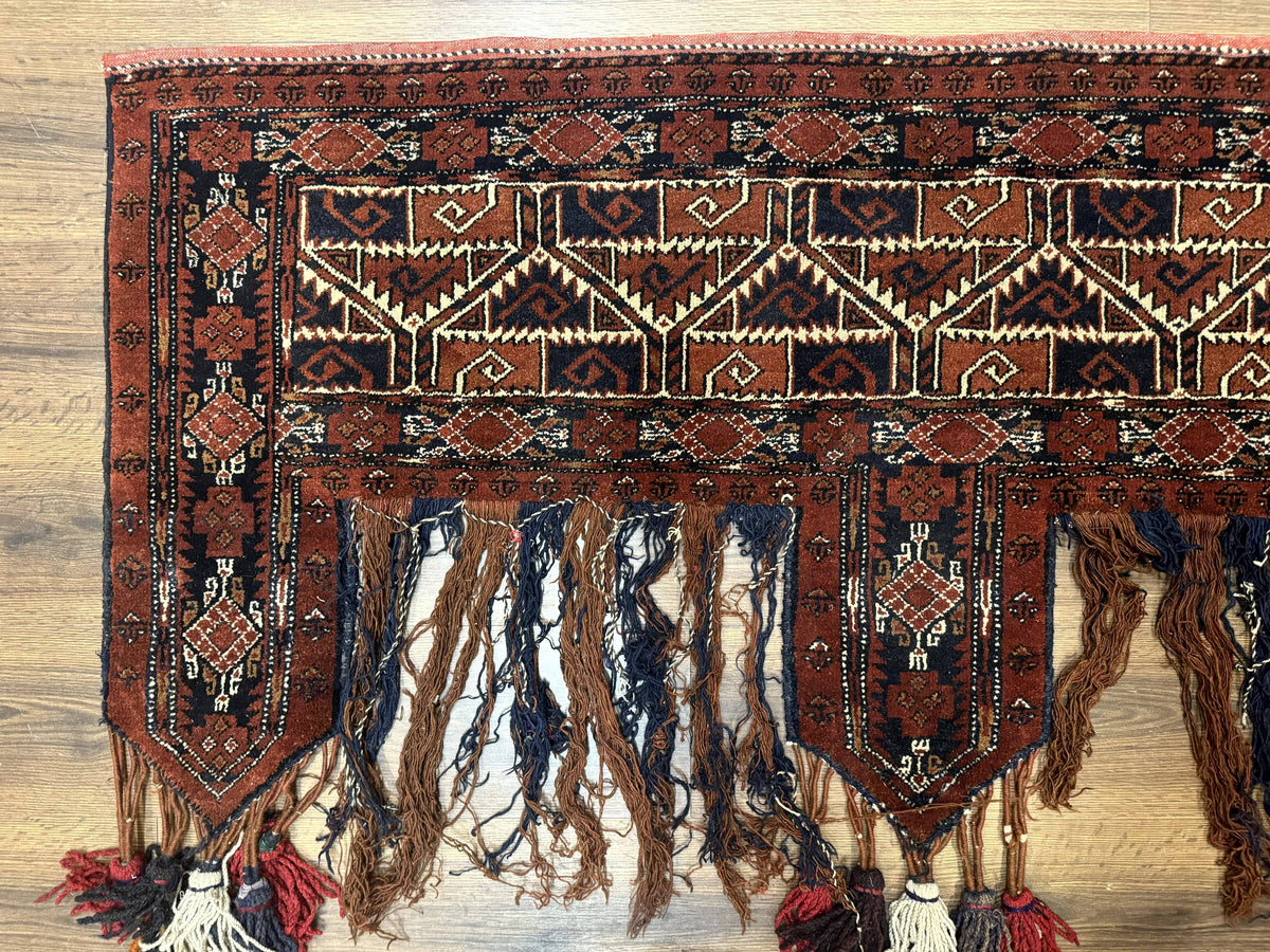 Antique Afghan Beshir Tent Header Textile Rug, Tribal Collectible, Wool - Jewel Rugs, view 7