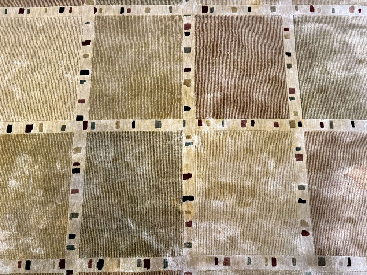 Large Wool Rug 10x13, Panel Design, Modern Contemporary Carpet - Jewel Rugs, view 5