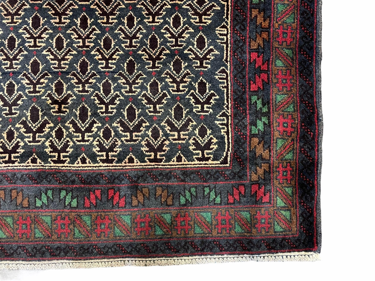 3x5 New Vintage Handmade Wool Rug Tribal Balouch Turkoman Prayer Rug Veggie Dyes - Jewel Rugs, view 10