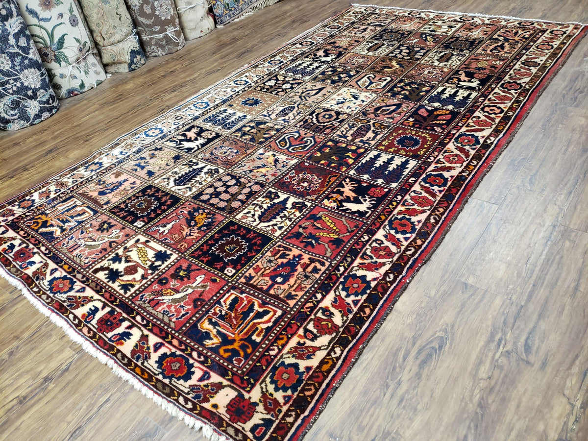 Antique Persian Bakhtiari Rug circa 1920s, Kheshti Panel Design, Wool, Hand-Knotted, 5'3" x 10' - Jewel Rugs, view 3