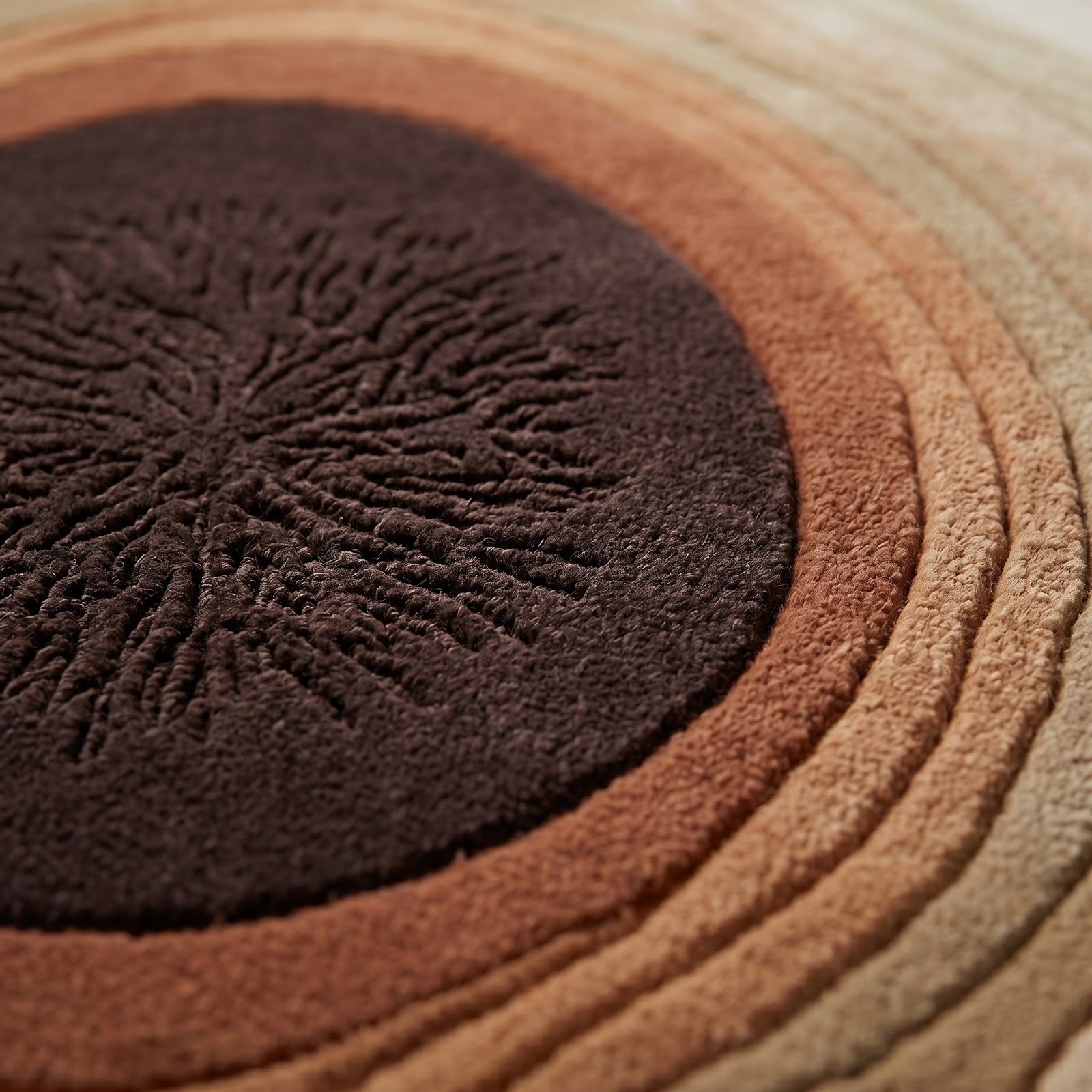 Organic Topographic Hand Tufted Wool Rug | Irregular Contour Area Rug in Ivory, Beige & Brown — 2x3 ft'