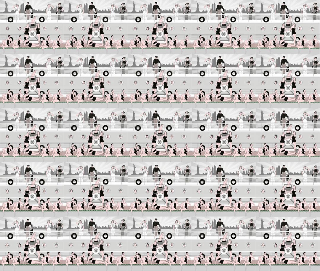 CUSTOM ART DECO LINER WALLPAPER Grey/Black by Art Decor Designs image 0