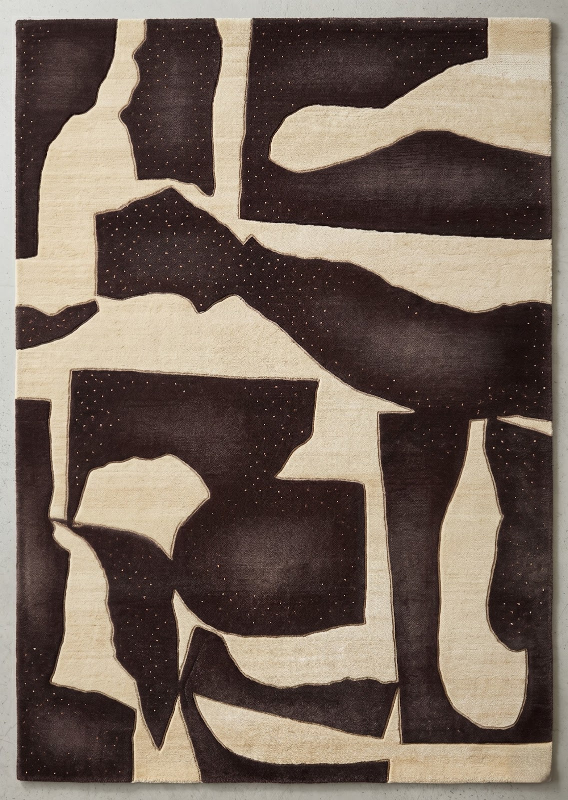 Modern Abstract Hand Tufted Wool Rug | Espresso Brown & Ivory Organic Area Rug — 2x3 ft'