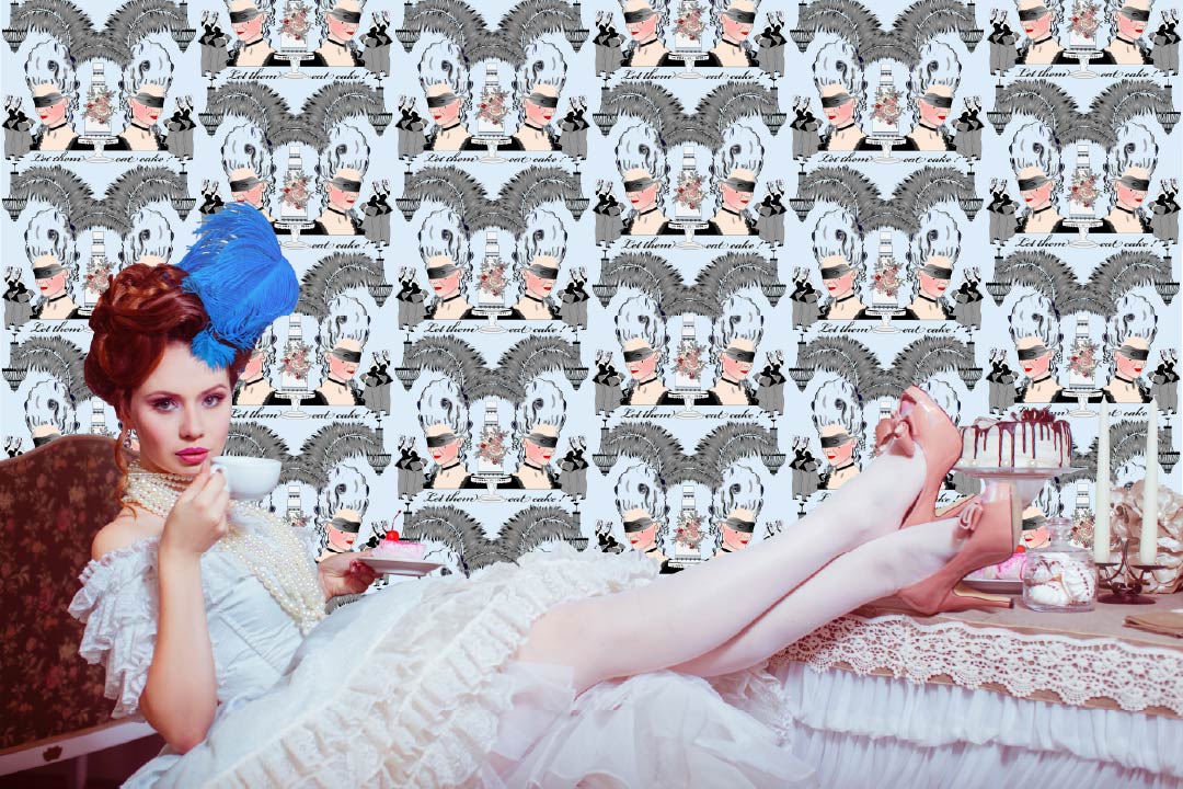 CUSTOM MARIE ANTOINETTE WALLPAPER Blue by Art Decor Designs image 0