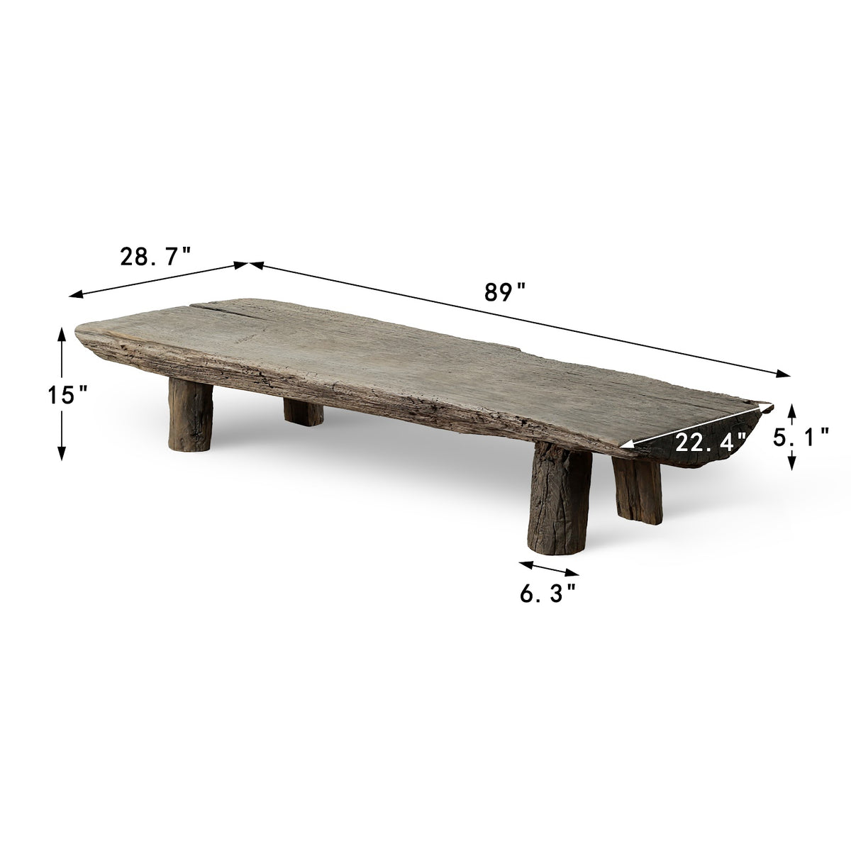 Capri Live Edge Primitive Round Coffee Table image
