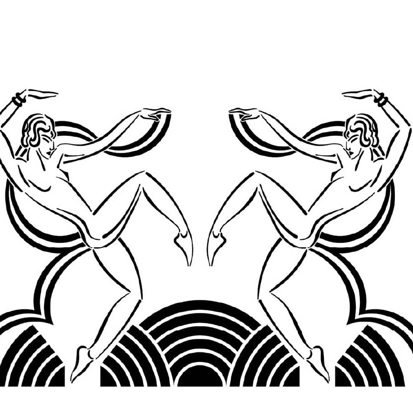 CUSTOM ART DECO DANCING GIRLS WALLPAPER Black/White by Art Decor Designs image 0