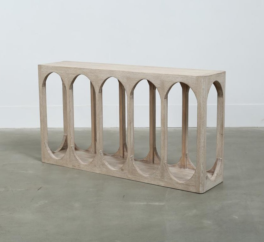 Ming Arch Console Table White Wash image