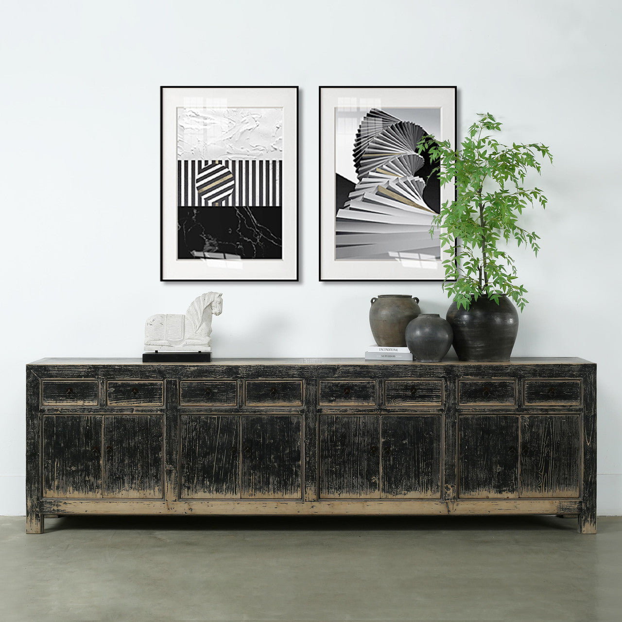 8 Drawers 8 Doors Sideboard Weathered Natural image
