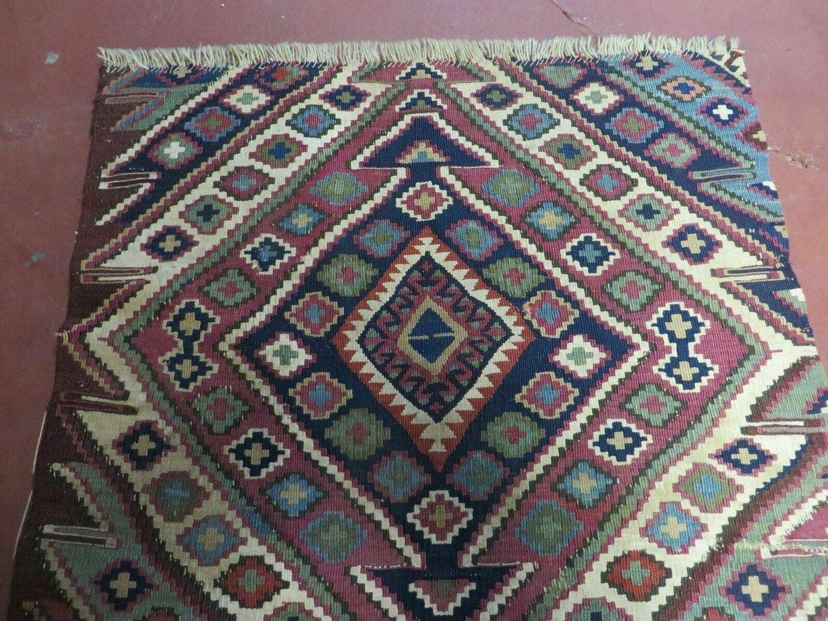 2' 1" X 4' 4" Antique Handmade Bagface Kilim Shirvan Caucasian Wool Rug Nice - Jewel Rugs, view 3