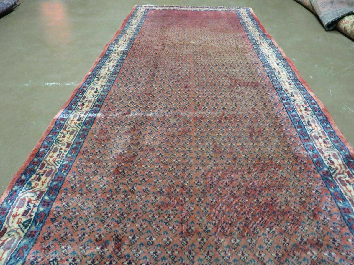 Antique Persian Seraband Runner 3.7 x 11 - Red, Wool, Mir Pattern - Jewel Rugs, view 12