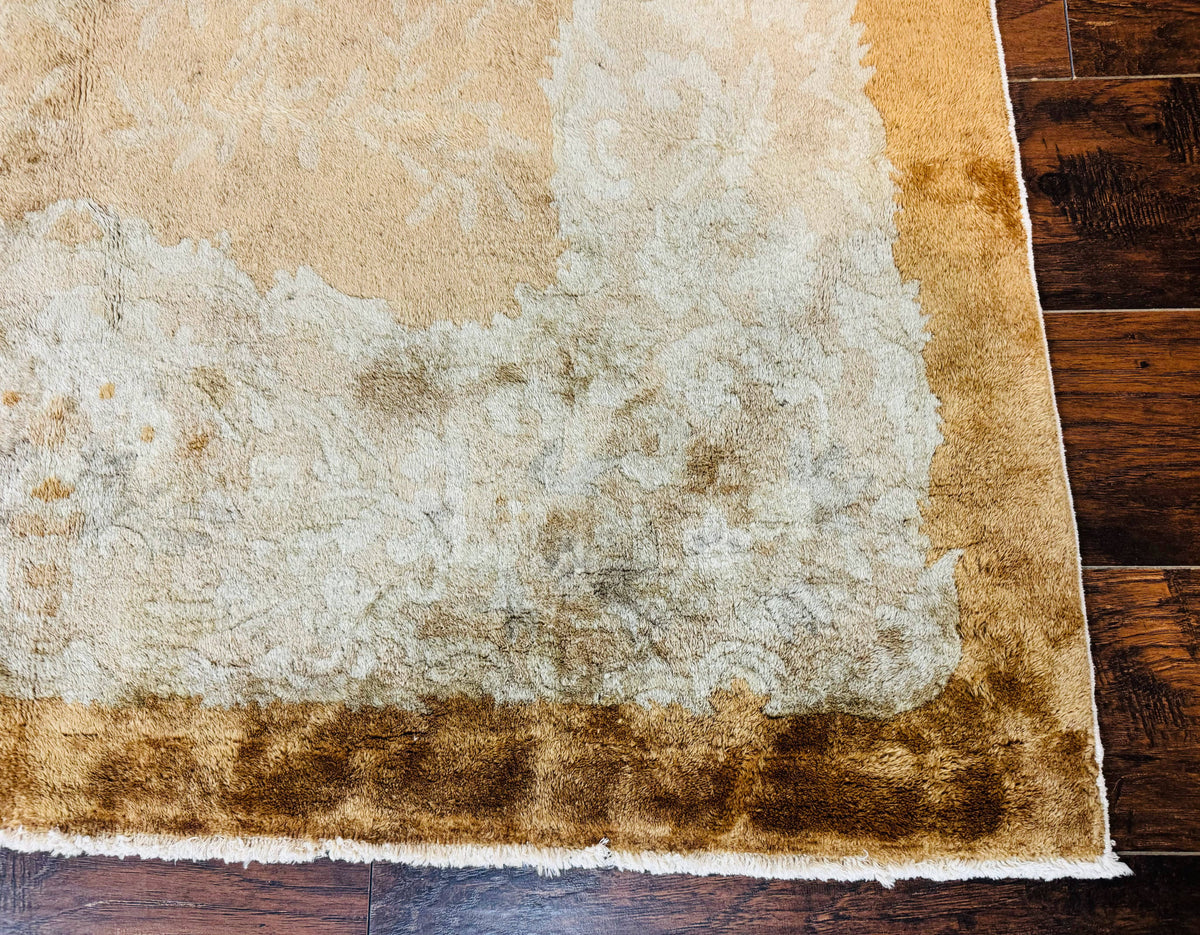 Chinese Peking Rug 5x7, Golden-Tan, Vintage Chinese Wool Carpet - Jewel Rugs, view 9