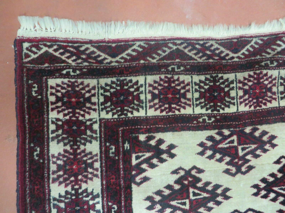 3' X 3' Vintage Handmade Turkoman Bokhara Yamud Wool Rug Nice - Jewel Rugs, view 6