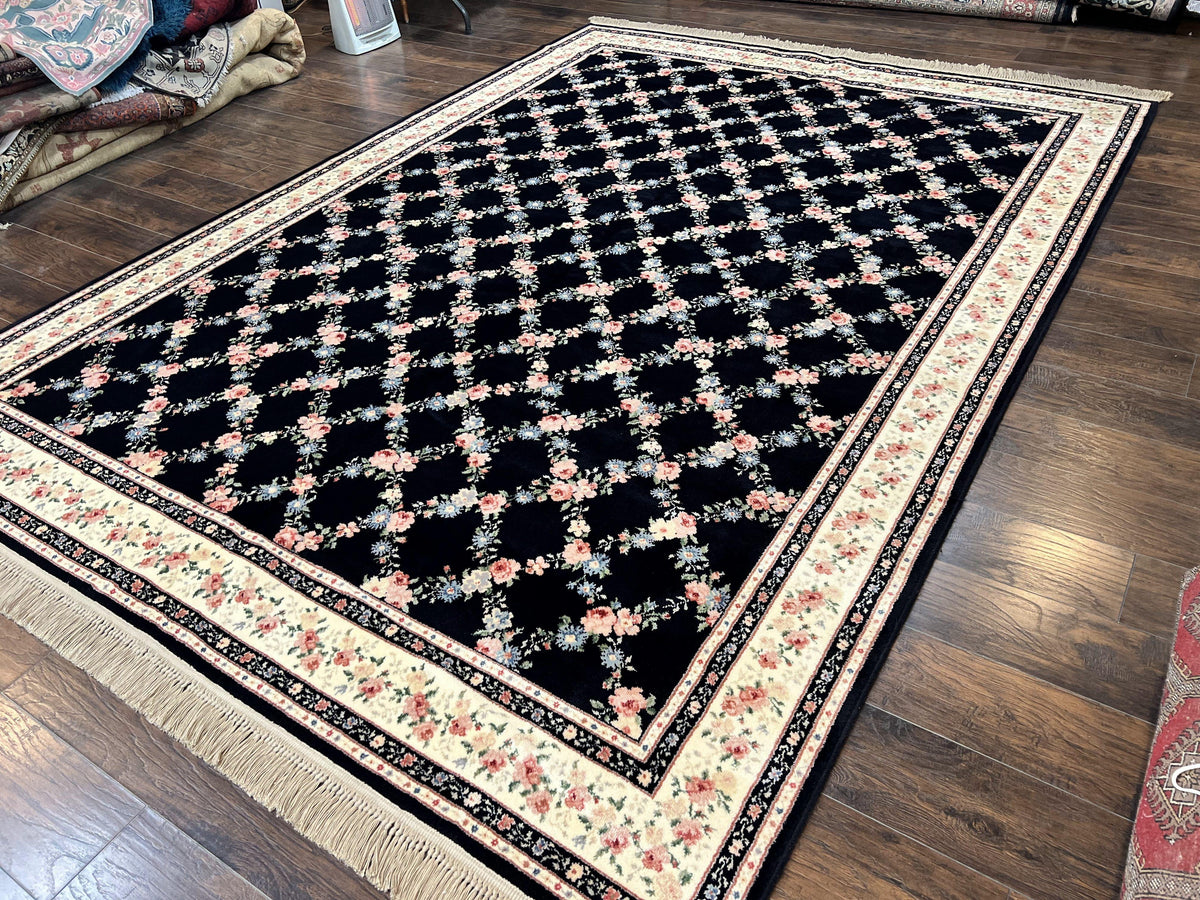 Karastan Rug 8' 8" x 12" Garden of Eden Collection Ebony Trellis #509/1270, Wool Pile Discontinued Vintage Karastan Carpet, Room Sized Rug - Jewel Rugs, view 3