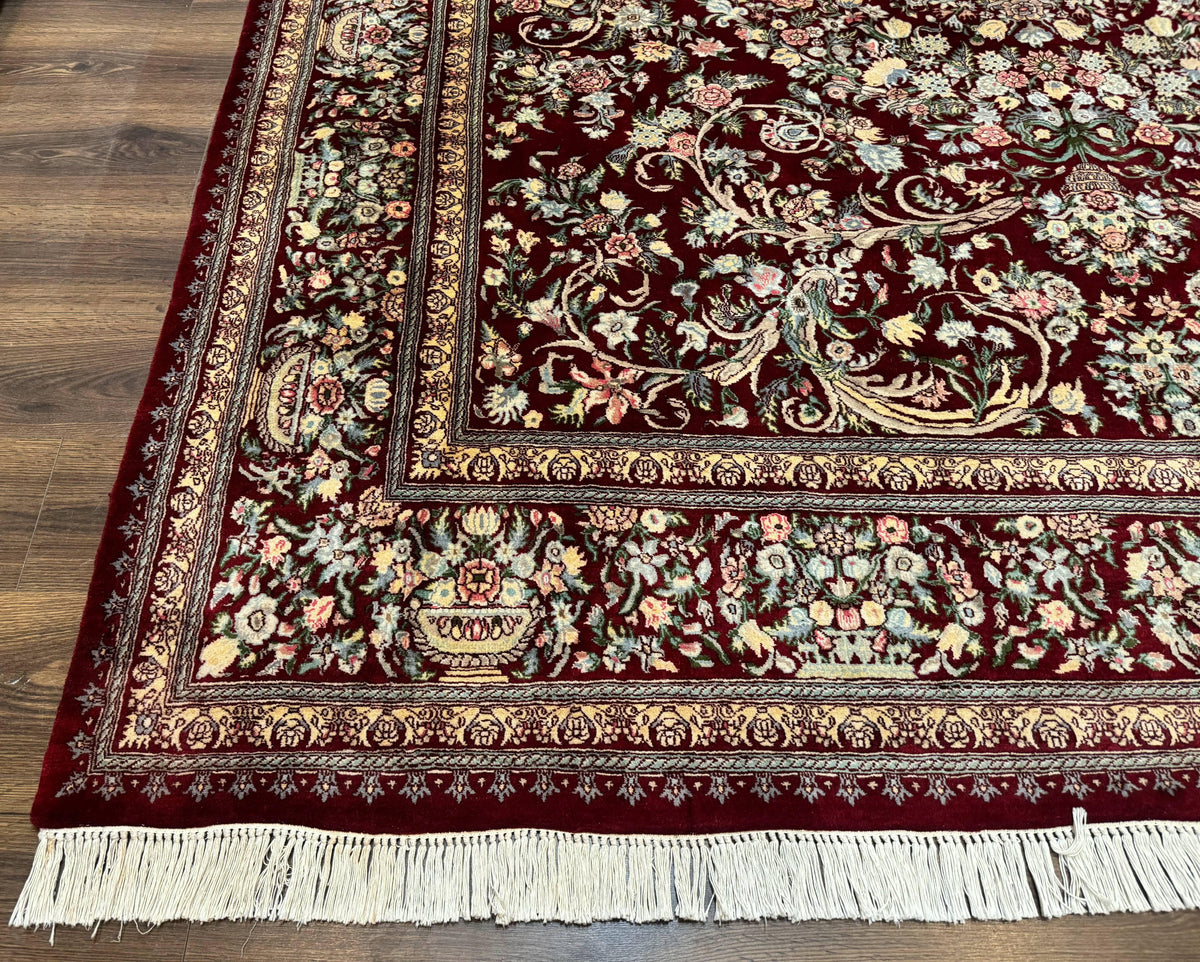 Burgundy Persian Rug 8x10, Pak Persian Floral Carpet, Very Fine 300 KPSI - Jewel Rugs, view 8