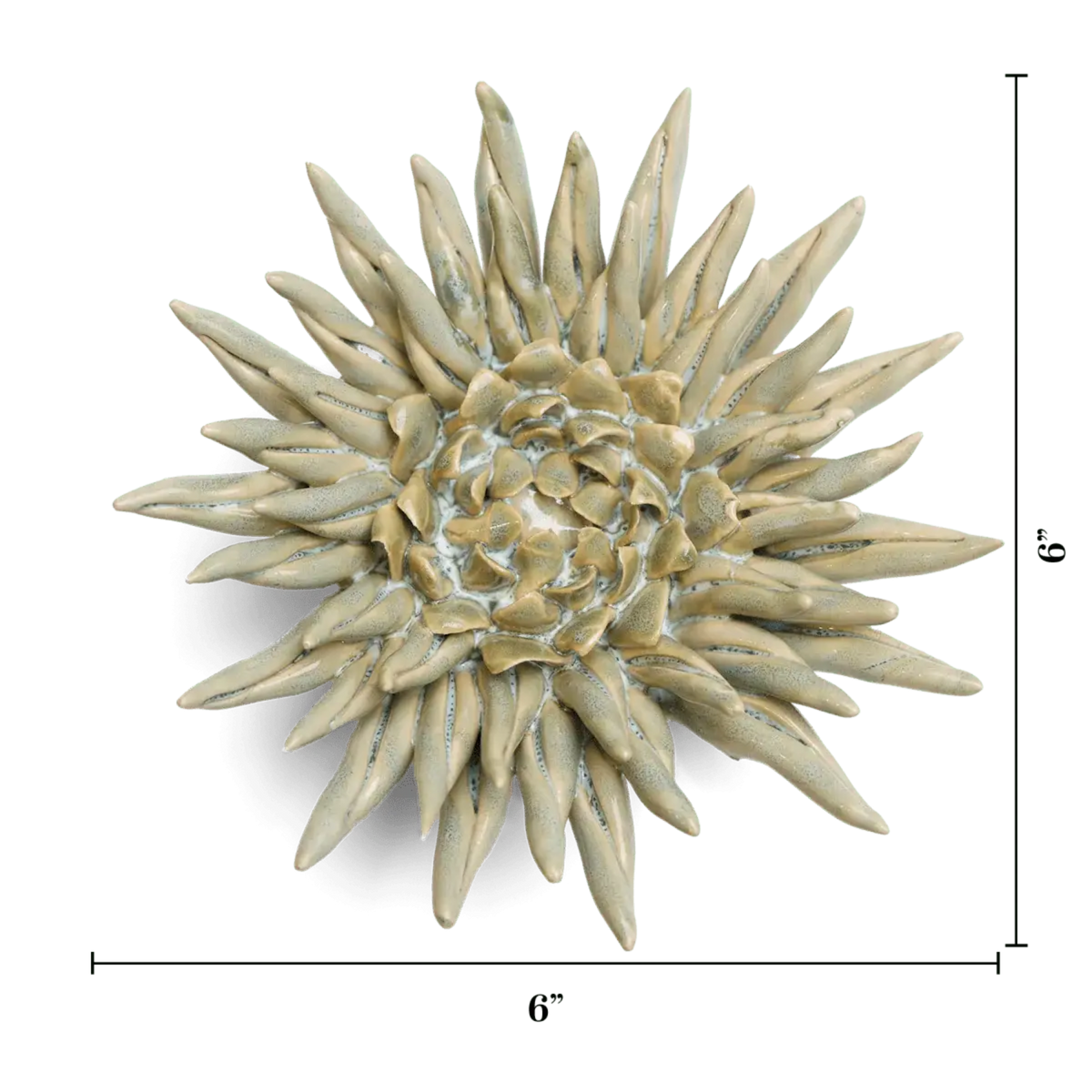 Ceramic Flower Wall Art Flower: Large Flower Green 6" - Source by Studio Skara, view 4