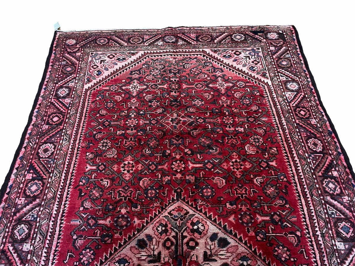 5.5 X 10 Antique Handmade Wool Tribal Gallery Rug All Over Red Runner Corridor - Jewel Rugs, view 4