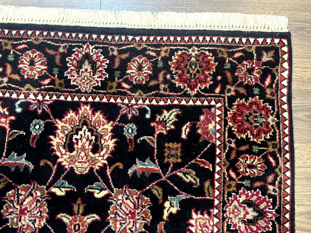 Indo Persian Sarouk Rug 3x5, Black Traditional Oriental Carpet - Jewel Rugs, view 8