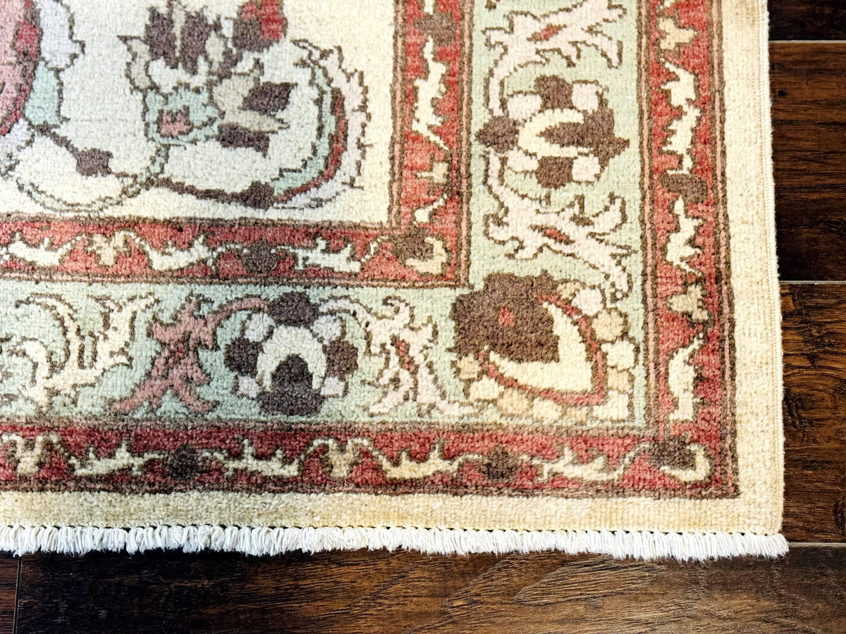 Indo Mahal Rug 4 x 5.6, Indian Handmade Wool Area Rug - Jewel Rugs, view 10