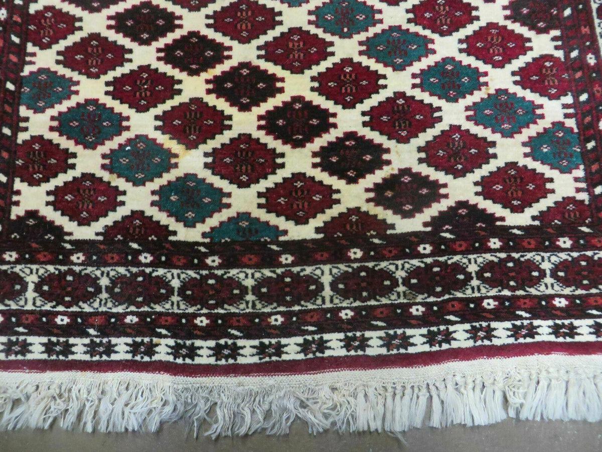 3' X 4' Vintage Handmade Pakistan Bokhara Turkoman Balouch Wool Rug Mat Nice - Jewel Rugs, view 6