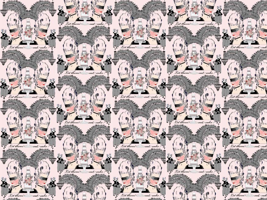 CUSTOM MARIE ANTOINETTE WALLPAPER Pink by Art Decor Designs image 0