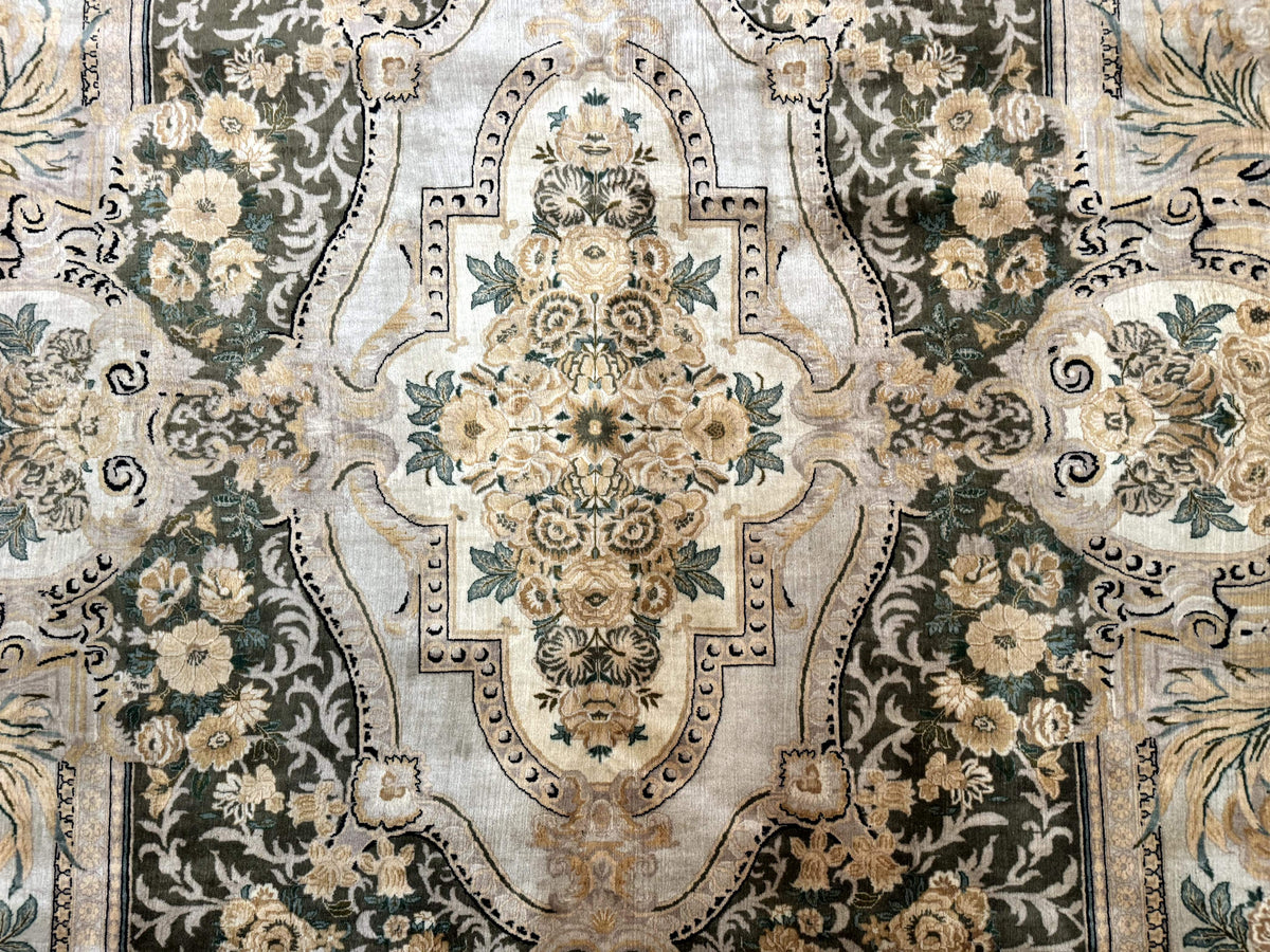 Aubusson Rug 8x10, Very Fine 225 KPSI, Floral, French European Design, Pakistani Carpet - Jewel Rugs, view 5