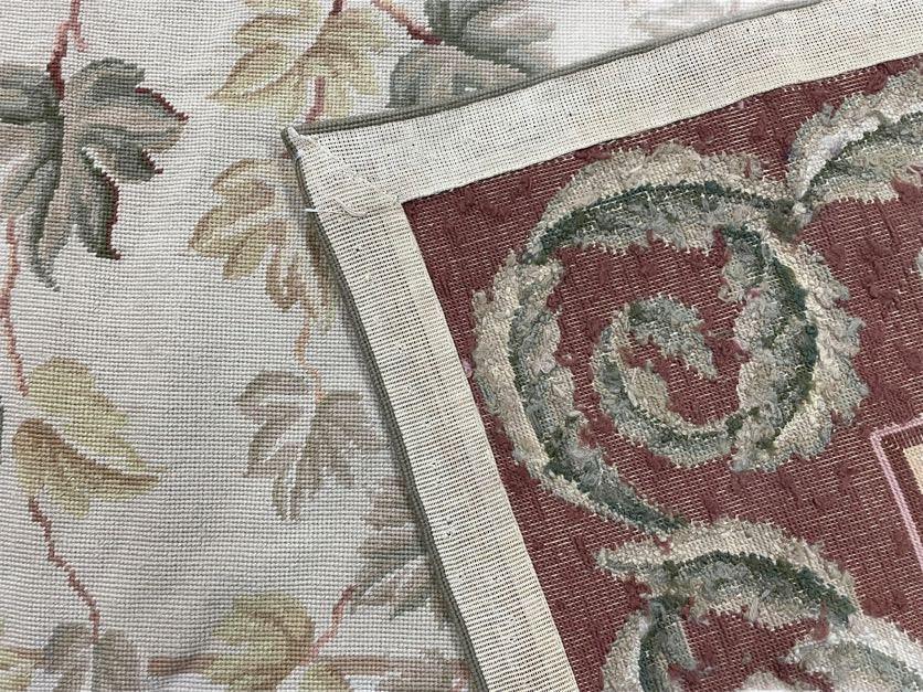 Aubusson Needlepoint Rug 9x12, Flatweave Carpet, Leaves, Wool, New, Handmade - Jewel Rugs, view 14