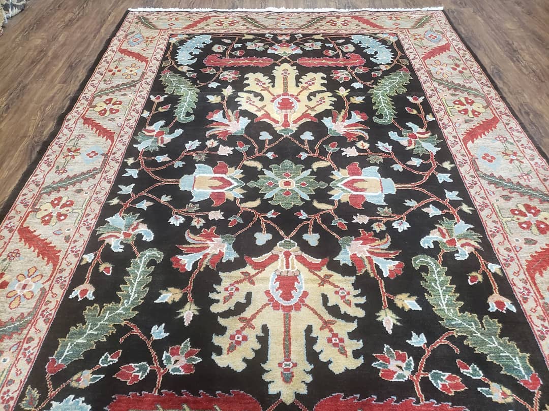 Peshawar Rug, 6x9 Rug, Hand Knotted Wool Area Rug, Black and Silver Rug, Unique Oriental Carpet, Handmade, Medium Sized Rug, Persian Rug - Jewel Rugs, view 6