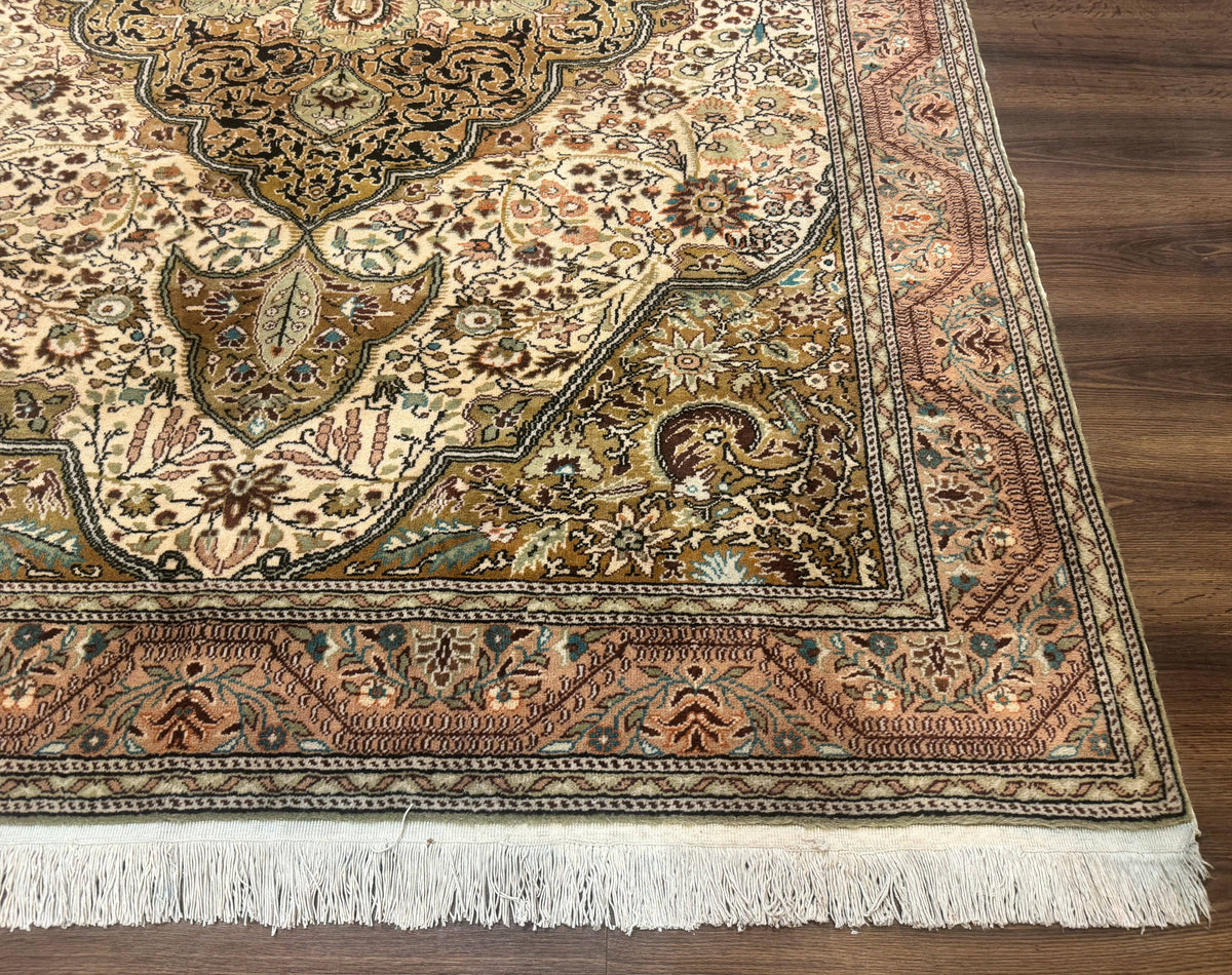 Turkish Sivas Rug 6x9, Floral Medallion, Vintage Handmade Wool Carpet - Jewel Rugs, view 9
