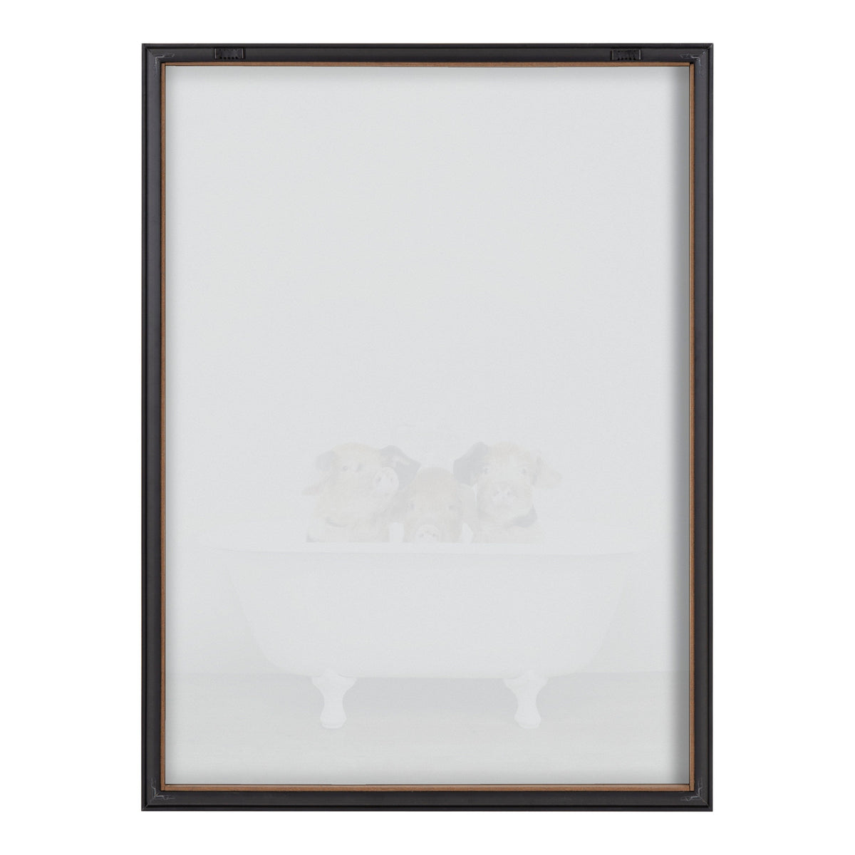 Blake Three Little Pigs in Vintage Bathtub Framed Printed Glass by Amy Peterson Art Studio