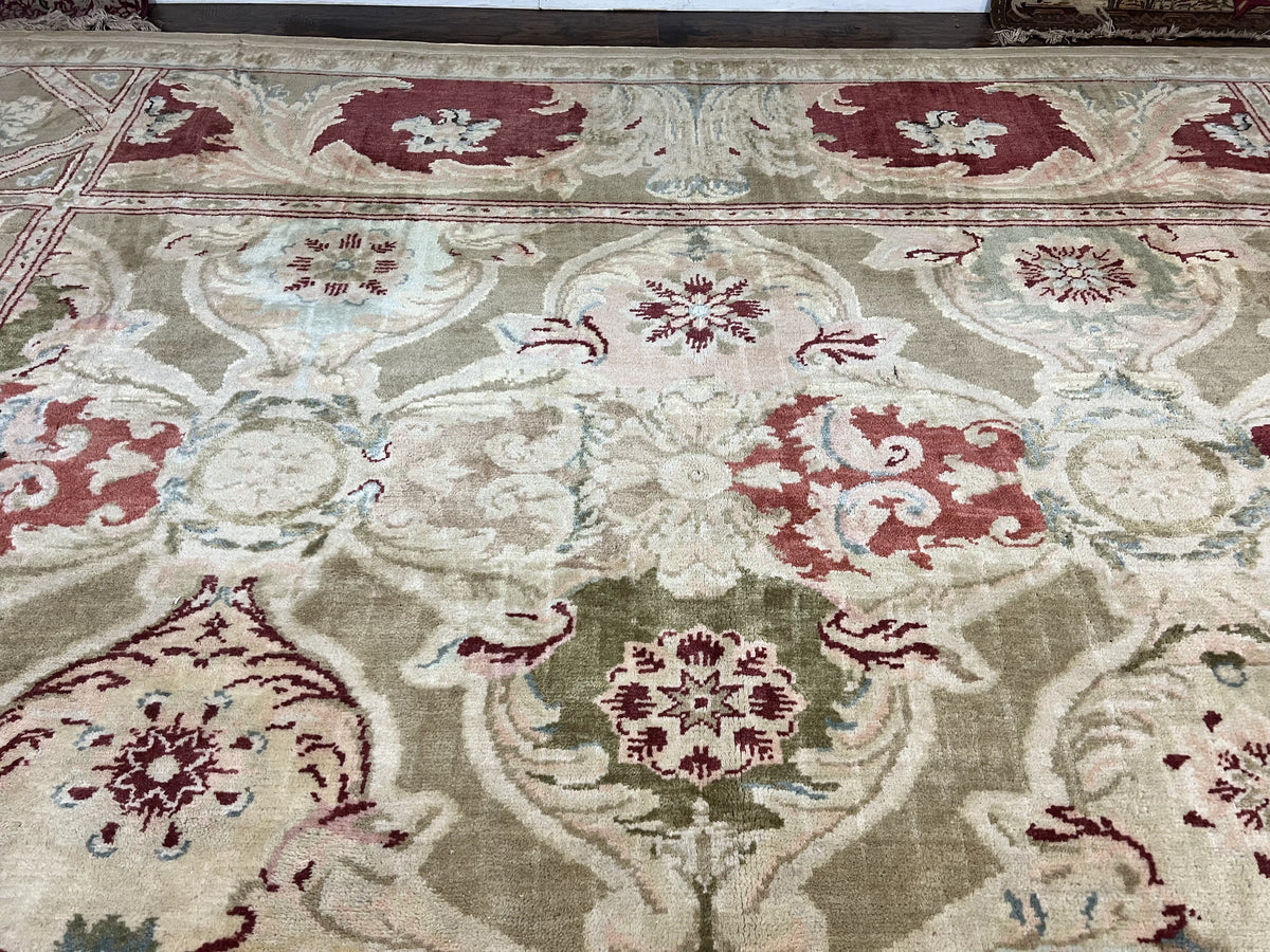 Large Egyptian Oushak Rug 12x21, Wool Handmade Vintage Carpet, Allover Pattern, Oversized 12 x 21 ft Traditional Rug - Jewel Rugs, view 3