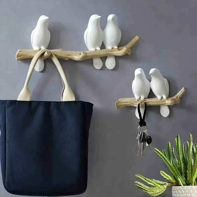 1pc Nordic Bird Design Wall Hook - Stylish Resin Key & Coat Organizer for Entryway, Decorative White Birds on — House of Avana, view 1 of 34