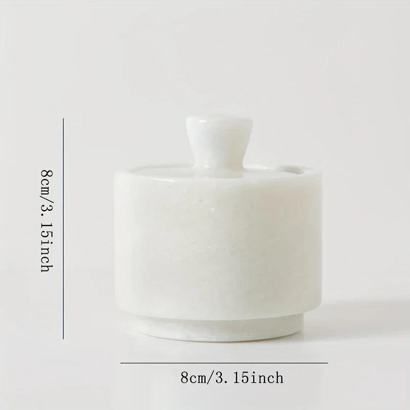 1pc Elegant Marble Salt and Pepper Shaker with Lid - Premium Spice Storage Jar, Kitchen Organizer, Refined Hig — House of Avana, view 2 of 34