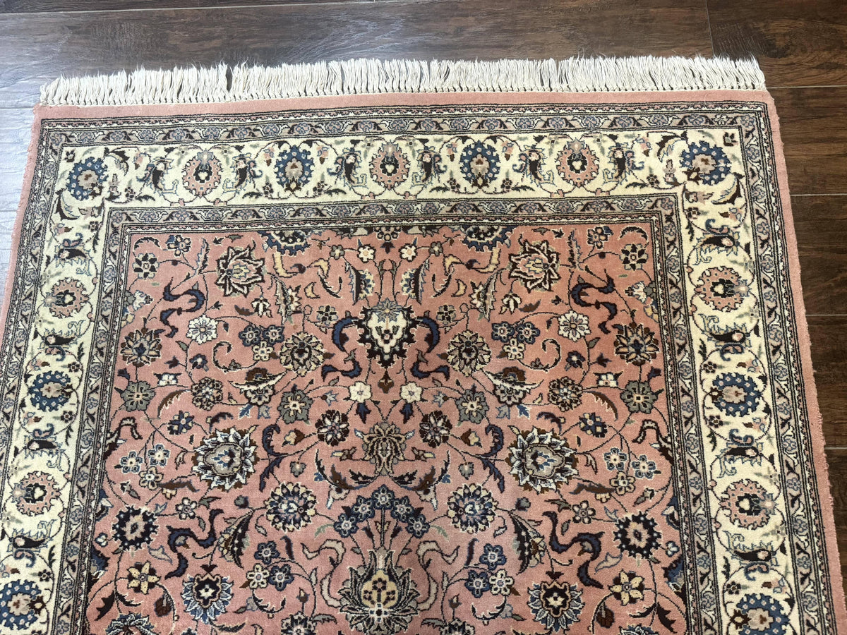 Pak Persian Rug 4x6, Pink and Cream, Very Fine 225 KPSI, Handmade Wool Oriental Carpet - Jewel Rugs, view 4