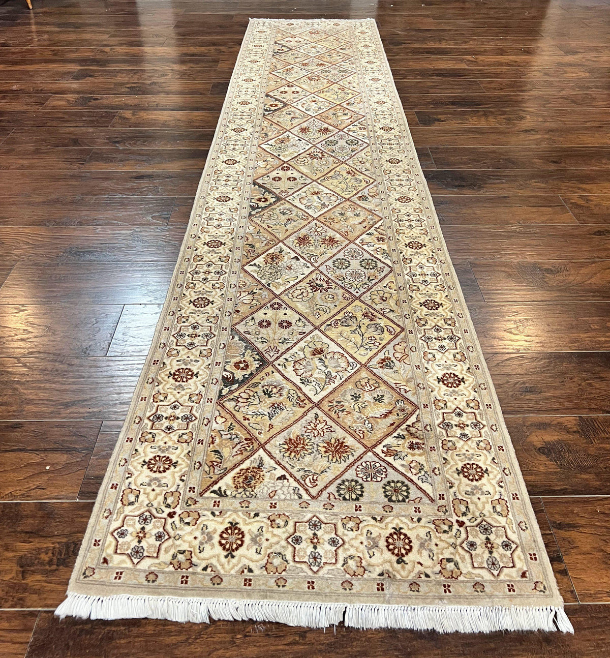 Pak Persiann Runner Rug 2.7 x 12, Handmade Wool Vintage Hallway Rug, Panel Design - Jewel Rugs, view 2
